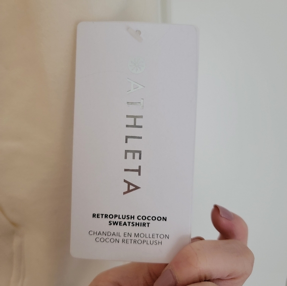 Athleta Retroplush Cocoon Hoodie Sweatshirt in Magnolia White Size S $109 - Picture 5 of 14